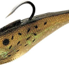 Tsunami Holographic Swim Shad Soft Bait - 3" - Golden Bunker W/Spots