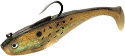 Tsunami Holographic Swim Shad Soft Bait - 3" - Golden Bunker W/Spots