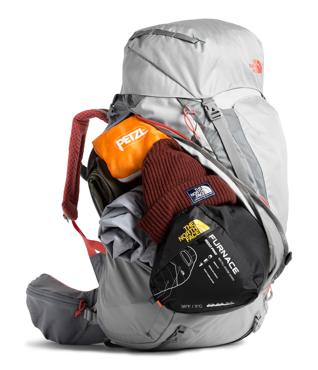 The North Face Women's Terra 55 Backpack - High Rise Grey/Mid Grey 5 The North Face Women's Terra 55 Backpack - High Rise Grey/Mid Grey - Image 5