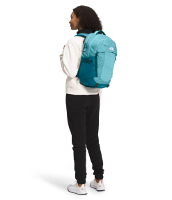 The North Face Women's Recon Backpack - Reef Water/Blue Coral -Deals Backpacking Store NF0A52SU SK8 modelback 83075.1678894674